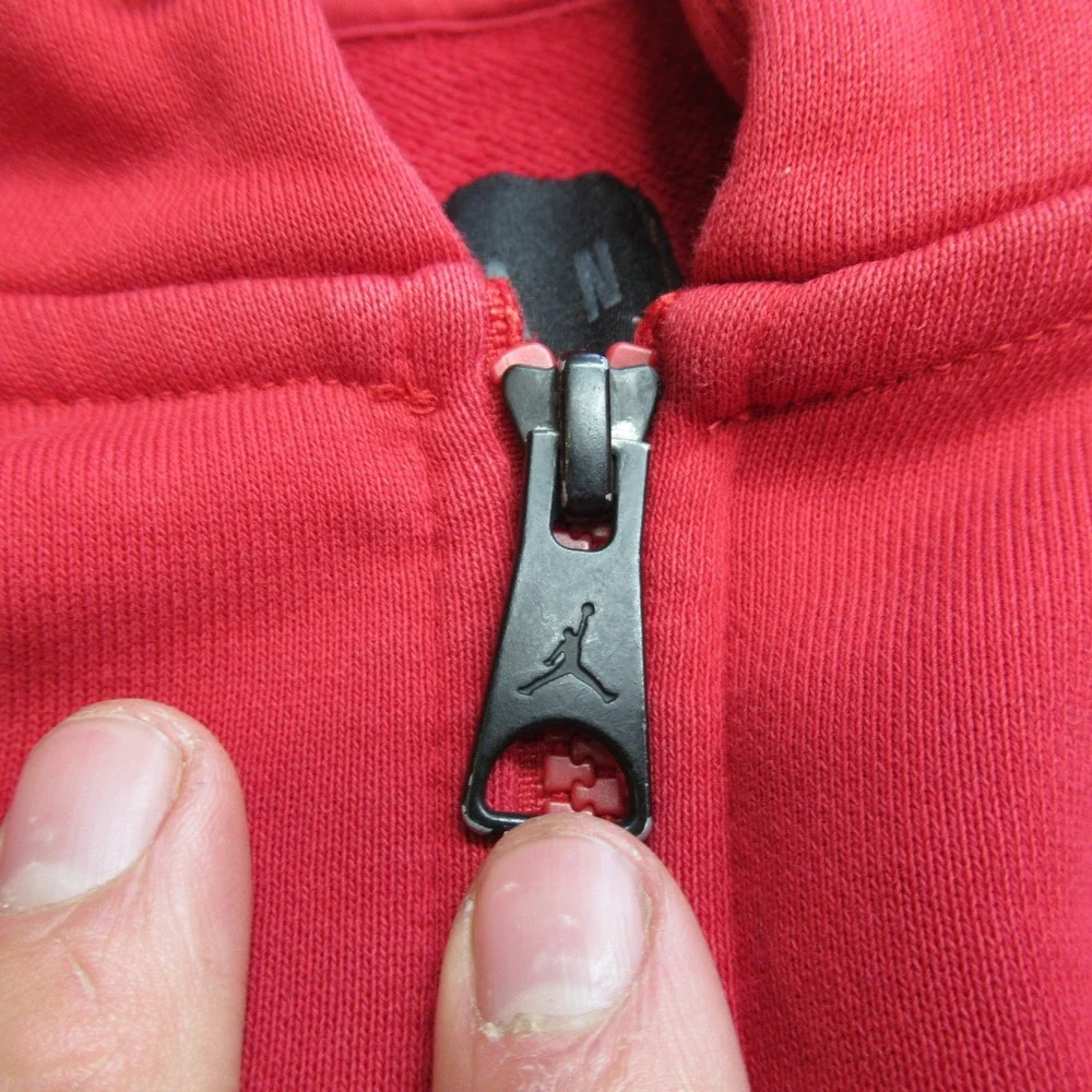 Nike Jordan Jacket Kids XS‎ Red Full Zip Hooded Pockets Athletic Jumpman VTG